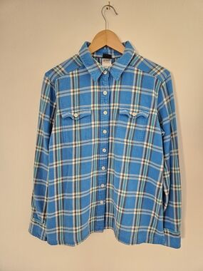 Pataginia Plaid Button-Up Shirt Womens Large Size 12 Long Sleeve